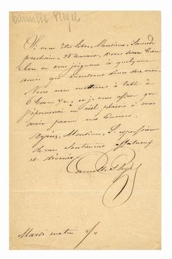  Pleyel Camille : Lettera autografa firmata.  - Asta Libri & Grafica - Libreria Antiquaria Gonnelli - Casa d'Aste - Gonnelli Casa d'Aste