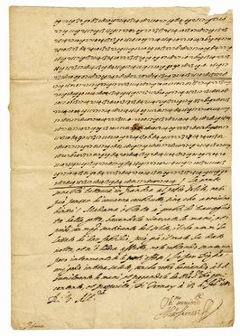 Lettera con firma autografa di Alessandro Farnese in parte cifrata.  - Asta Libri & Grafica - Libreria Antiquaria Gonnelli - Casa d'Aste - Gonnelli Casa d'Aste