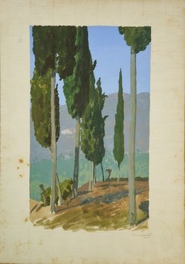  Pietro D'Achiardi  (Pisa, 1879 - Roma, 1940) : Paesaggio toscano (Casentino).  - Asta Libri & Grafica - Libreria Antiquaria Gonnelli - Casa d'Aste - Gonnelli Casa d'Aste