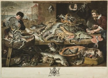 Richard Earlom  (Londra, 1742 - 1822) : The fish market.  - Auction Books & Graphics - Libreria Antiquaria Gonnelli - Casa d'Aste - Gonnelli Casa d'Aste
