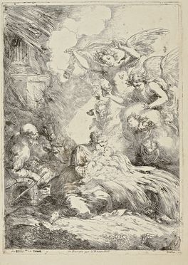  Bartolomeo Biscaino  (Genova,  - 1657) : Nativit con angeli.  - Asta Libri & Grafica - Libreria Antiquaria Gonnelli - Casa d'Aste - Gonnelli Casa d'Aste