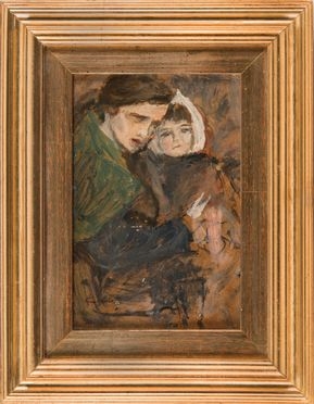  Cesare Ciani  (Firenze, 1854 - 1925) : Madre con figlia.  - Asta Libri & Grafica - Libreria Antiquaria Gonnelli - Casa d'Aste - Gonnelli Casa d'Aste
