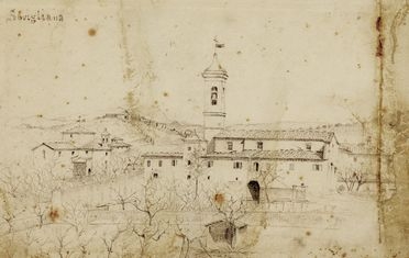  Telemaco Signorini  (Firenze, 1835 - 1901) [attribuito a] : Sovigliana (Empoli).  - Asta Libri & Grafica - Libreria Antiquaria Gonnelli - Casa d'Aste - Gonnelli Casa d'Aste