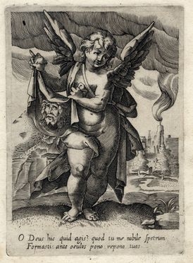  Raphael Custos  (Augsburg, 1590 - 1664) [cerchia di] : Angiolino con il velo della Veronica.  - Auction Books & Graphics - Libreria Antiquaria Gonnelli - Casa d'Aste - Gonnelli Casa d'Aste