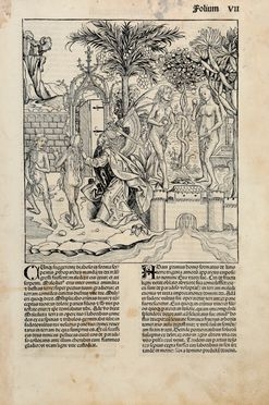  Michael Wolgemut  (Norimberga, 1434 - 1519) : La cacciata dall'Eden.  - Asta Libri & Grafica - Libreria Antiquaria Gonnelli - Casa d'Aste - Gonnelli Casa d'Aste