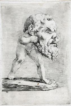  Stefano Della Bella  (Firenze, 1610 - 1664) : Fanciullo con mascherone.  - Auction Books & Graphics - Libreria Antiquaria Gonnelli - Casa d'Aste - Gonnelli Casa d'Aste