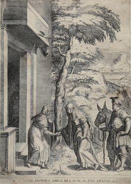  Cornelis Cort  (Hoorn, 1533 - Roma, 1578) : La visitazione.  - Auction Books & Graphics - Libreria Antiquaria Gonnelli - Casa d'Aste - Gonnelli Casa d'Aste