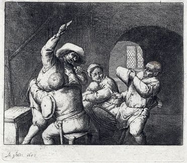  Adriaen (van) Ostade  (Haarlem,, 1610 - ivi, 1685) : Rissa tra contadini.  - Auction Books & Graphics - Libreria Antiquaria Gonnelli - Casa d'Aste - Gonnelli Casa d'Aste