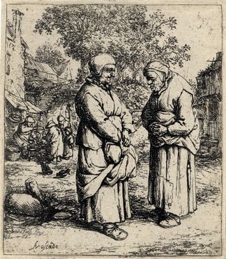  Adriaen (van) Ostade  (Haarlem,, 1610 - ivi, 1685) : Le due comari.  - Auction Books & Graphics - Libreria Antiquaria Gonnelli - Casa d'Aste - Gonnelli Casa d'Aste