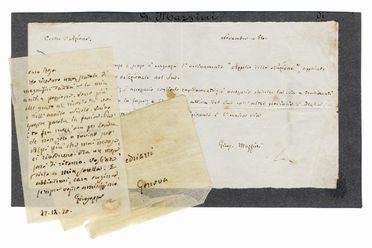  Mazzini Giuseppe : 2 lettere autografe firmate.  - Asta Libri & Grafica - Libreria Antiquaria Gonnelli - Casa d'Aste - Gonnelli Casa d'Aste