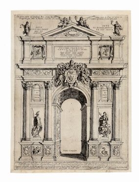  Giovanni Maggi  (Roma, 1566 - 1618) : Arco di trionfo eretto in Campidoglio a Papa Paolo V per il possesso a San Giovanni in Laterano.  - Auction Books & Graphics - Libreria Antiquaria Gonnelli - Casa d'Aste - Gonnelli Casa d'Aste