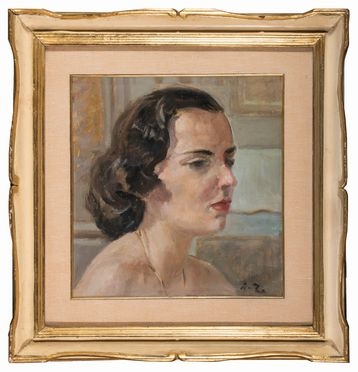  Augusto Zoboli  (Modena, 1894 - 1991) : Ritratto femminile.  - Auction Books & Graphics - Libreria Antiquaria Gonnelli - Casa d'Aste - Gonnelli Casa d'Aste