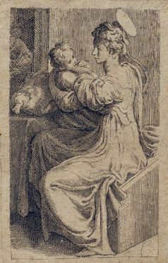  Francesco Mazzola (detto il Parmigianino)  (Parma, 1503 - Casalmaggiore, 1540) [da] : Madonna col Bambino.  - Auction Books & Graphics - Libreria Antiquaria Gonnelli - Casa d'Aste - Gonnelli Casa d'Aste