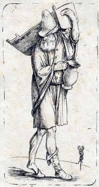  Jacopo De Barbari  (Venezia, 1450 - Malines (Belgio), 1516) [da] : Uomo con culla sulle spalle e brocca in una mano.  - Asta Libri & Grafica - Libreria Antiquaria Gonnelli - Casa d'Aste - Gonnelli Casa d'Aste