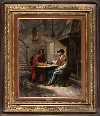  Stefano Ussi  (Firenze, 1822 - 1901) : Scena di osteria.  - Asta Libri & Grafica - Libreria Antiquaria Gonnelli - Casa d'Aste - Gonnelli Casa d'Aste