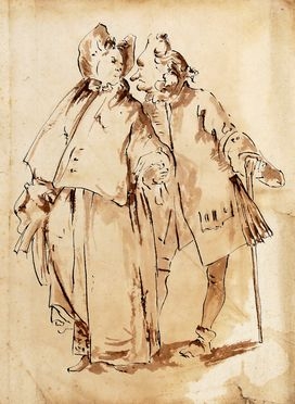  Giovanni Battista Tiepolo  (Venezia,, 1696 - Madrid,, 1770) [da] : Coppia a passeggio.  - Auction Books & Graphics - Libreria Antiquaria Gonnelli - Casa d'Aste - Gonnelli Casa d'Aste