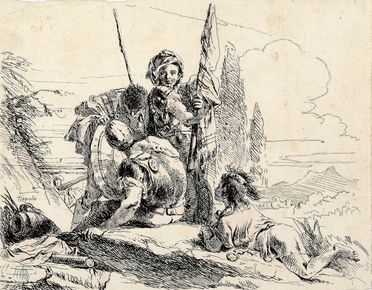  Giovanni Battista Tiepolo  (Venezia,, 1696 - Madrid,, 1770) : Tre soldati e un ragazzo.  - Auction Books & Graphics - Libreria Antiquaria Gonnelli - Casa d'Aste - Gonnelli Casa d'Aste
