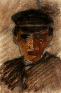  Giuseppe Bongi  (Firenze, 1920 - 1968) : Ritratto di uomo con cappello.  - Asta Libri & Grafica - Libreria Antiquaria Gonnelli - Casa d'Aste - Gonnelli Casa d'Aste