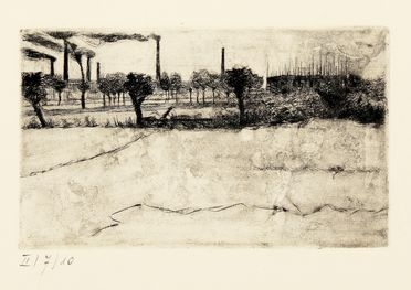  Umberto Boccioni  (Reggio Calabria, 1882 - Verona, 1916) : Periferia (o Dintorni di Milano).  - Asta Libri & Grafica - Libreria Antiquaria Gonnelli - Casa d'Aste - Gonnelli Casa d'Aste