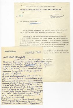  Gazzelloni Severino : Lettera autografa firmata inviata al Dott. Ghiringhelli.  - Asta Libri & Grafica - Libreria Antiquaria Gonnelli - Casa d'Aste - Gonnelli Casa d'Aste