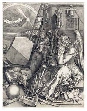  Jan Wierix  (Anversa, 1549 - 1615) : Melencolia I.  - Auction Books & Graphics - Libreria Antiquaria Gonnelli - Casa d'Aste - Gonnelli Casa d'Aste