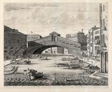  Pierre Mortier  (Leida,, 1661 - Amsterdam,, 1711) : Veue du Pont de Rialto de Venise.  - Auction Books & Graphics - Libreria Antiquaria Gonnelli - Casa d'Aste - Gonnelli Casa d'Aste