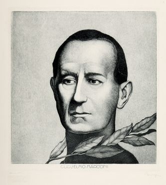  Luigi Bonazza  (Arco, 1877 - Trento, 1965) : Guglielmo Marconi.  - Auction Books & Graphics - Libreria Antiquaria Gonnelli - Casa d'Aste - Gonnelli Casa d'Aste