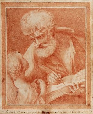  Anonimo del XVIII secolo : San Matteo e l'angelo.  - Auction Books & Graphics - Libreria Antiquaria Gonnelli - Casa d'Aste - Gonnelli Casa d'Aste