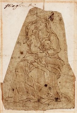  Anonimo del XVI secolo : Madonna col Bambino.  - Asta Libri & Grafica - Libreria Antiquaria Gonnelli - Casa d'Aste - Gonnelli Casa d'Aste
