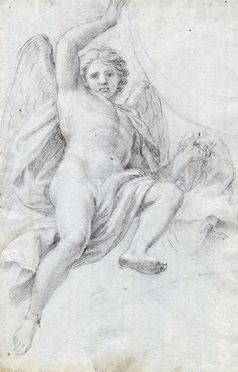  Giacomo Zoboli  (Modena, 1681 - Roma, 1767) : Grande studio di angelo (r). Tre studi per angeli (v).  - Asta Libri & Grafica - Libreria Antiquaria Gonnelli - Casa d'Aste - Gonnelli Casa d'Aste