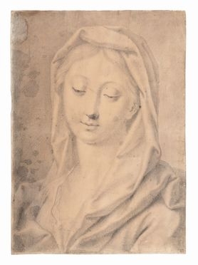  Anonimo del XVIII secolo : Studio per la Vergine Maria.  - Auction Books & Graphics - Libreria Antiquaria Gonnelli - Casa d'Aste - Gonnelli Casa d'Aste