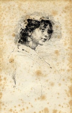  Domenico Morelli  (Napoli, 1826 - 1901) [attribuito a] : Studio di giovane popolana.  - Asta Grafica & Libri - Libreria Antiquaria Gonnelli - Casa d'Aste - Gonnelli Casa d'Aste