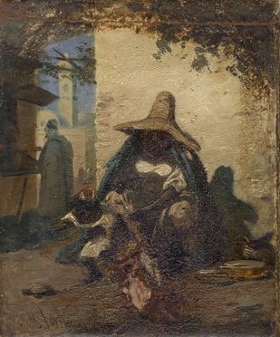  Mariano Fortuny y Marsal  (Tarragona, 1838 - Roma, 1874) [attribuito a] : Mendicanti arabi.  - Auction Graphics & Books - Libreria Antiquaria Gonnelli - Casa d'Aste - Gonnelli Casa d'Aste