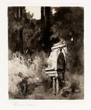  Rudolf Jettmar  (Zawodzie, 1869 - Vienna, 1939) : Rmische Ruine (Rovina romana).  - Auction Graphics & Books - Libreria Antiquaria Gonnelli - Casa d'Aste - Gonnelli Casa d'Aste