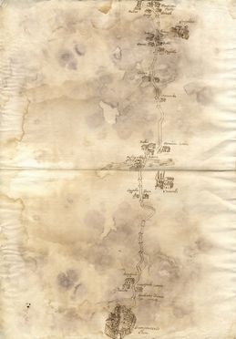  Anonimo toscano del XVIII secolo : Percorso da Monteroni d'Arbia a Buonconvento  - Asta Grafica & Libri - Libreria Antiquaria Gonnelli - Casa d'Aste - Gonnelli Casa d'Aste