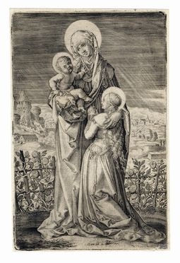  Aegidius Sadeler II  (Anversa, 1570 - Praga, 1629) : La Vergine col Bambino e Sant'Anna genuflessa.  - Auction Graphics & Books - Libreria Antiquaria Gonnelli - Casa d'Aste - Gonnelli Casa d'Aste