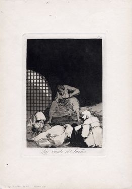  Francisco Goya y Lucientes  (Fuendetodos,, 1746 - Bordeaux,, 1828) : Las rinde el Sueo.  - Asta Grafica & Libri - Libreria Antiquaria Gonnelli - Casa d'Aste - Gonnelli Casa d'Aste