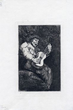  Francisco Goya y Lucientes  (Fuendetodos, 1746 - Bordeaux, 1828) : El cantor ciego.  - Asta Grafica & Libri - Libreria Antiquaria Gonnelli - Casa d'Aste - Gonnelli Casa d'Aste