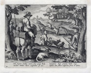  Jan II Collaert  (1566 - 1628) : Caccia alla lepre.  - Auction Graphics & Books - Libreria Antiquaria Gonnelli - Casa d'Aste - Gonnelli Casa d'Aste