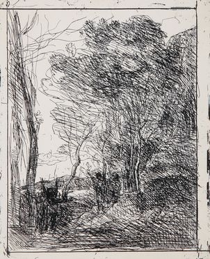  Jean-Baptiste-Camille Corot  (Parigi, 1796 - Ville d'Avray, 1875) : La ronde gauloise.  - Auction Graphics & Books - Libreria Antiquaria Gonnelli - Casa d'Aste - Gonnelli Casa d'Aste