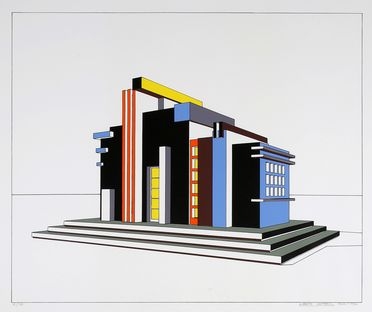  Alberto Sartoris  (Torino, 1901 - Saint-Loup-Pompaples, 1998) : Cappella ? Bar futurista.  - Asta Grafica & Libri - Libreria Antiquaria Gonnelli - Casa d'Aste - Gonnelli Casa d'Aste