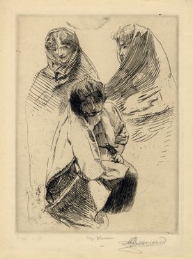  Paul Albert Besnard  (Parigi, 1849 - 1934) : Trois femmes voiles.  - Auction Graphics & Books - Libreria Antiquaria Gonnelli - Casa d'Aste - Gonnelli Casa d'Aste