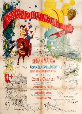 Incisione, Arte : Manifesto per l'Esposizione nazionale.  - Auction Graphics & Books - Libreria Antiquaria Gonnelli - Casa d'Aste - Gonnelli Casa d'Aste
