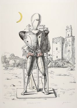  Giorgio De Chirico  (Volos, 1888 - Roma, 1978) : Il trovatore con la luna.  - Auction Graphics & Books - Libreria Antiquaria Gonnelli - Casa d'Aste - Gonnelli Casa d'Aste