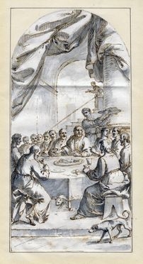 Francesco Salvatore Fontebasso  (Venezia, 1707 - 1769) : Cristo in casa di Levi.  - Asta Grafica & Libri - Libreria Antiquaria Gonnelli - Casa d'Aste - Gonnelli Casa d'Aste