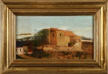  Lorenzo Gelati  (Firenze, 1824 - 1895) : Paesaggio con caseggiati.  - Auction Graphics & Books - Libreria Antiquaria Gonnelli - Casa d'Aste - Gonnelli Casa d'Aste