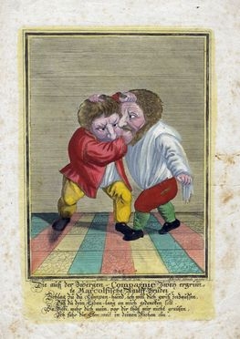  Gottfried Rogg  (Augsburg, 1669 - 1742) : Due personaggi grotteschi appartenenti ad una compagnia di nani.  - Auction Graphics & Books - Libreria Antiquaria Gonnelli - Casa d'Aste - Gonnelli Casa d'Aste