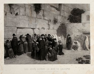  Alexandre Bida  (Tolouse, 1813 - Lautenbach, 1895) : Les Juifs devant le Mur de Salomon.  - Auction Graphics & Books - Libreria Antiquaria Gonnelli - Casa d'Aste - Gonnelli Casa d'Aste