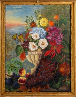  Anonimo del secolo XIX-XX : Natura morta con fiori e frutta.  - Auction Graphics & Books - Libreria Antiquaria Gonnelli - Casa d'Aste - Gonnelli Casa d'Aste