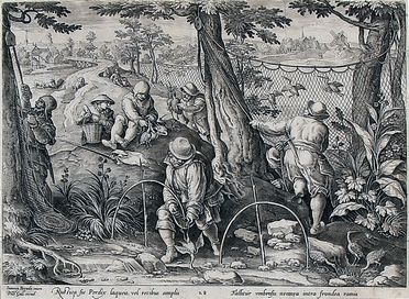 Jan Van der Straet (detto Stradano)  (Bruges, 1523 - Firenze, 1605) [da] : La caccia alla pernice.  - Asta Grafica & Libri - Libreria Antiquaria Gonnelli - Casa d'Aste - Gonnelli Casa d'Aste